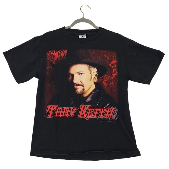Vintage 2001 Toby Keith Shirt Medium I Wanna Talk About Me! Distressed Black Y2K - Picture 1 of 12